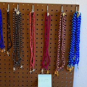 Necklaces with gold or silver plate cross